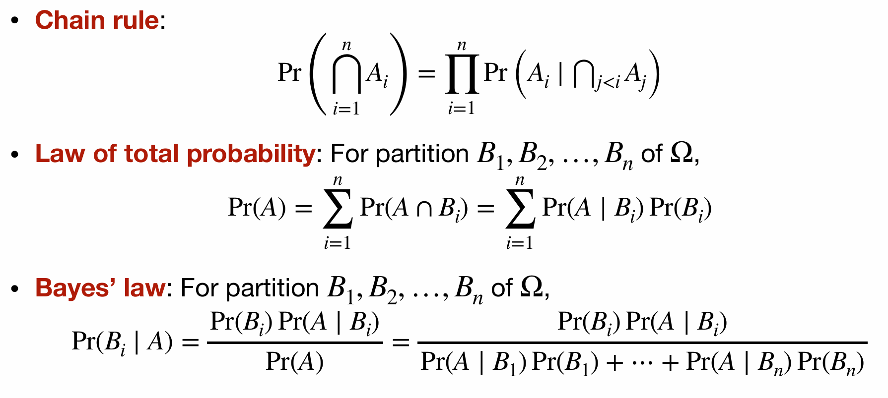 Law for Conditional Probability