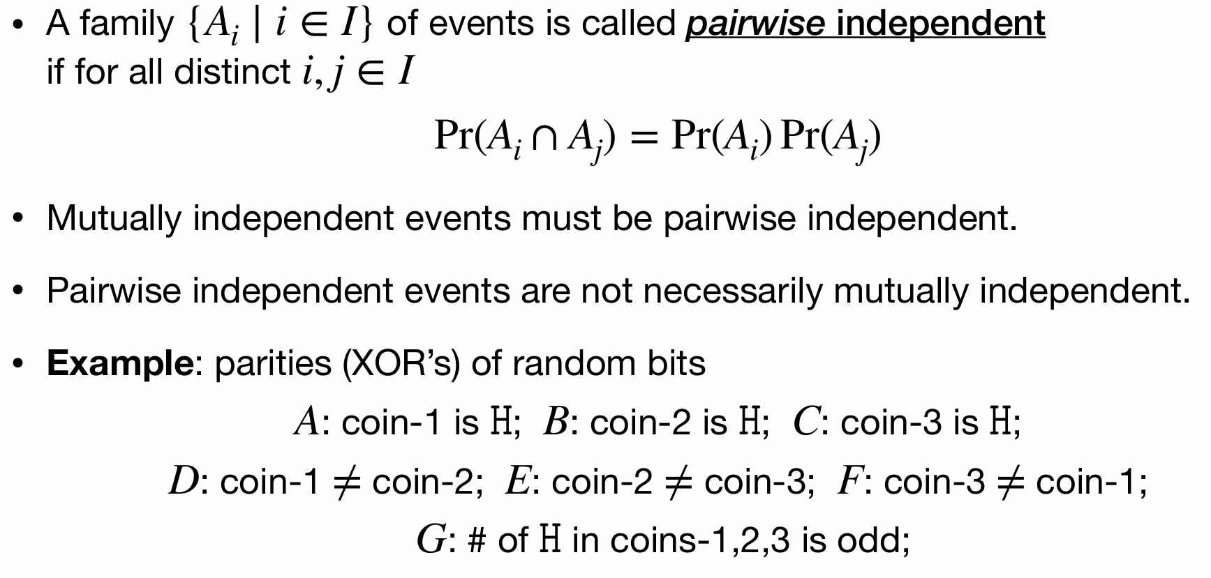 Pairwise Independent