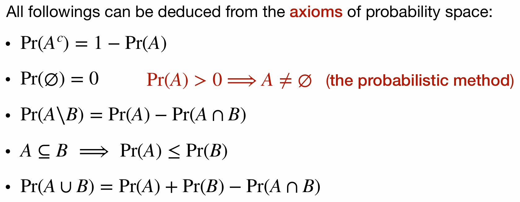 Probability Axioms