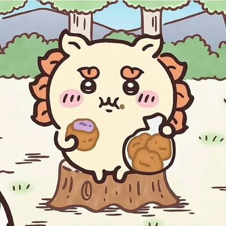Profile illustration of a cat holding chestnuts